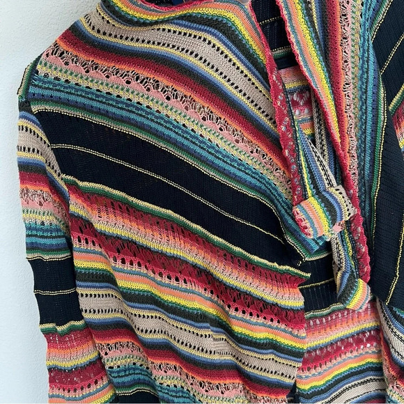 POLO Ralph Lauren Draped Cardigan Sweater Bright Serape Preppy Bohemian Small - Picture 7 of 14